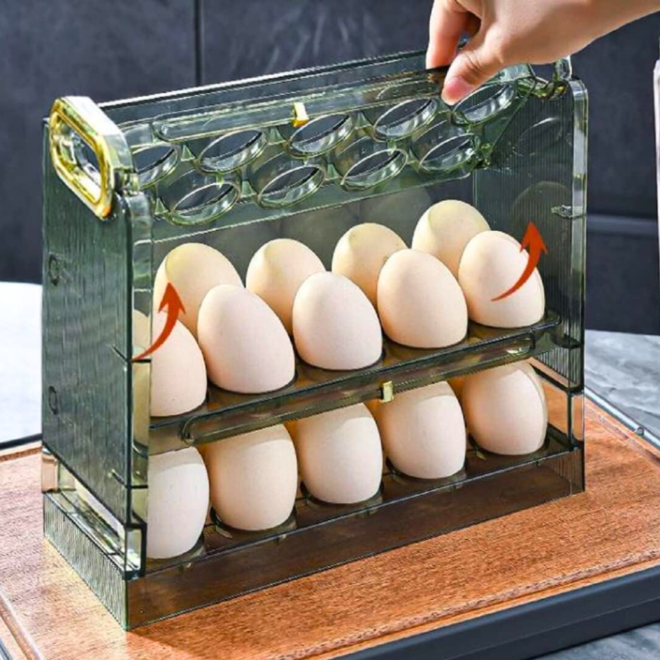 Organizador de huevos 3 niveles (capacidad 30)