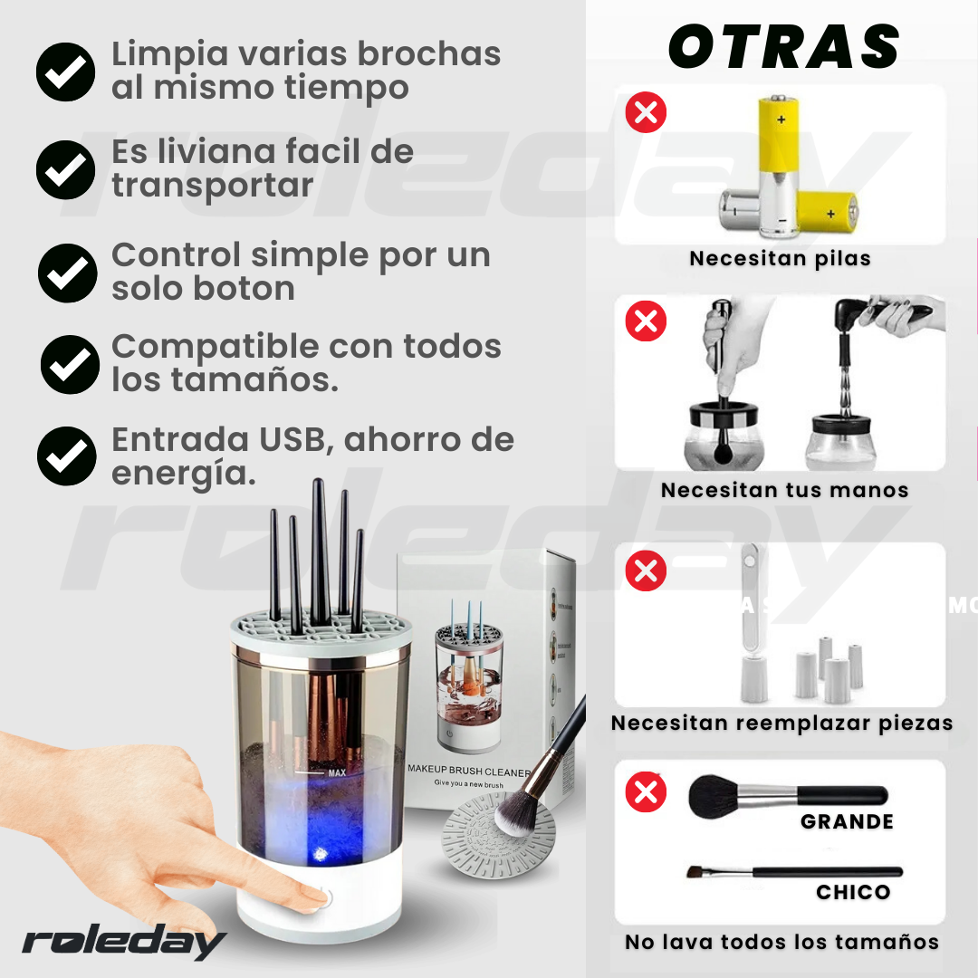 Brushy PRO™ Máquina de lavado de brochas 3 en 1