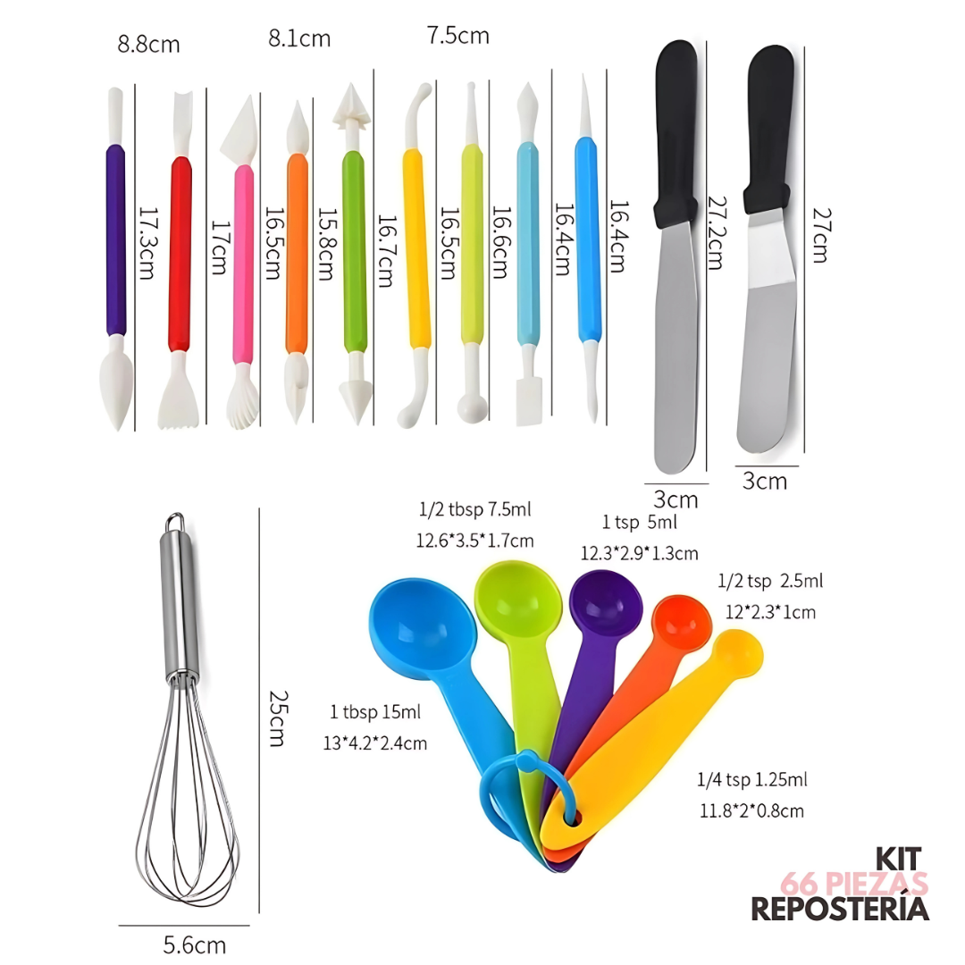 SUPER OFERTA | Set de repostería 66 piezas + Base Giratoria