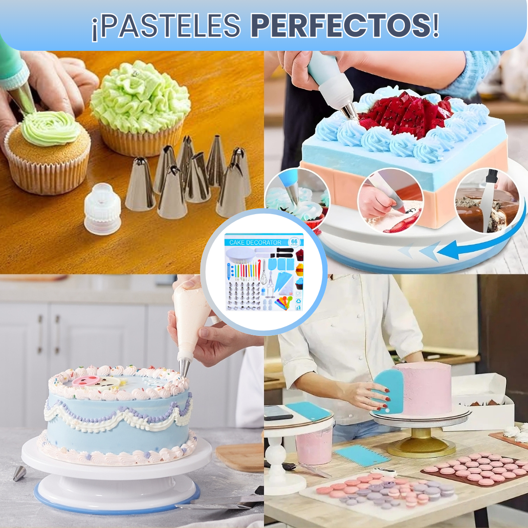 SUPER OFERTA | Set de repostería 66 piezas + Base Giratoria