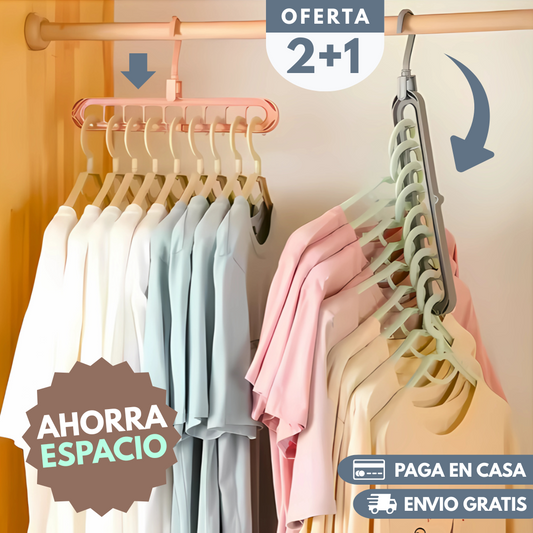 Colgador multi organizador ahorra espacio 9 en 1 (3 ud)