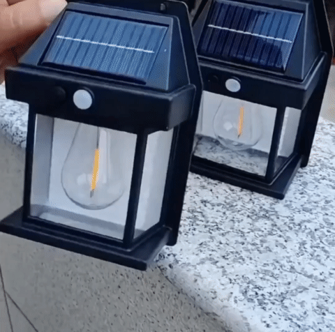 Aplique solar vintage de pared con sensor de movimiento (2ud)