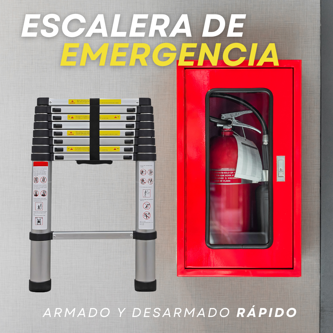 Escalera telescópica retráctil portátil 2.6m