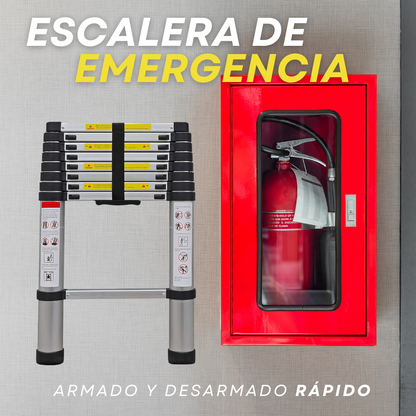Escalera telescópica retráctil portátil 2.6m