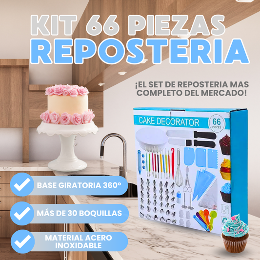 SUPER OFERTA | Set de repostería 66 piezas + Base Giratoria
