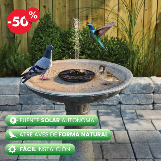 Fuente de aves con energía solar