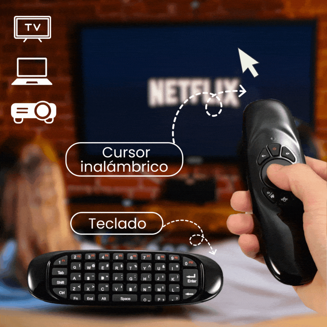 AirMouse Inalámbrico con teclado 3 en 1