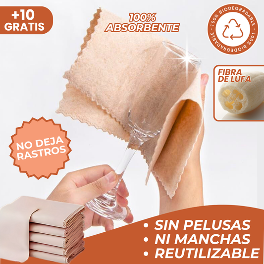 10 + 10 Gratis 🎁 | Paños multiuso absorbente de fibra luffa (20 uds)
