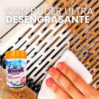 Paños húmedos ultra desengrasante para cocina