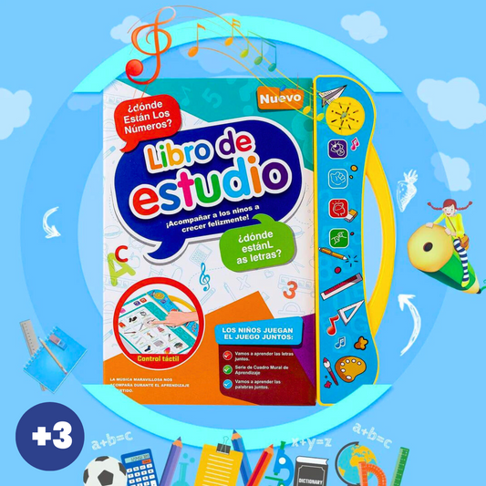 Libro de estudio táctil con sonido para niños
