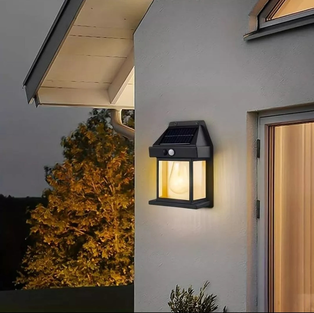 Aplique solar vintage de pared con sensor de movimiento (2ud)