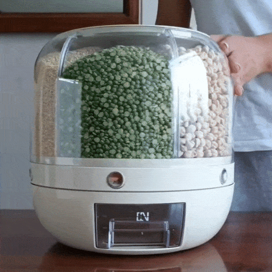 Dispensador de alimentos giratorio 360° | 6 divisiones 1 kg